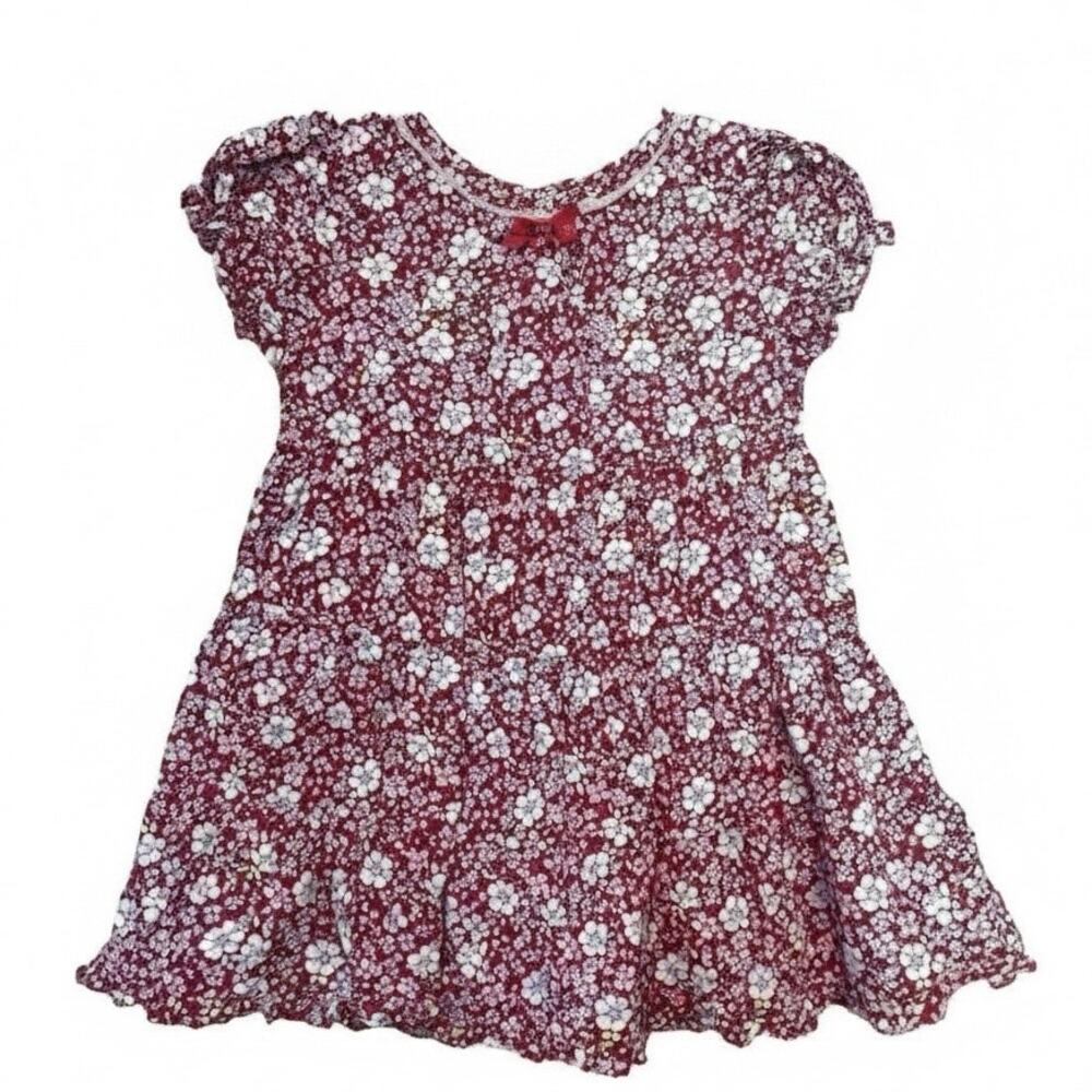 Red Floral Dress Baby Girls Size 18 Months spring summer short sleeve